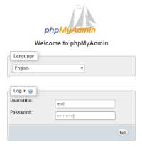 phpMyAdmin home page