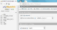 phpMyAdmin home page